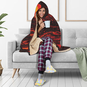 Lava Flow Print Hooded Blanket