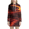 Lava Flow Print Hoodie Dress