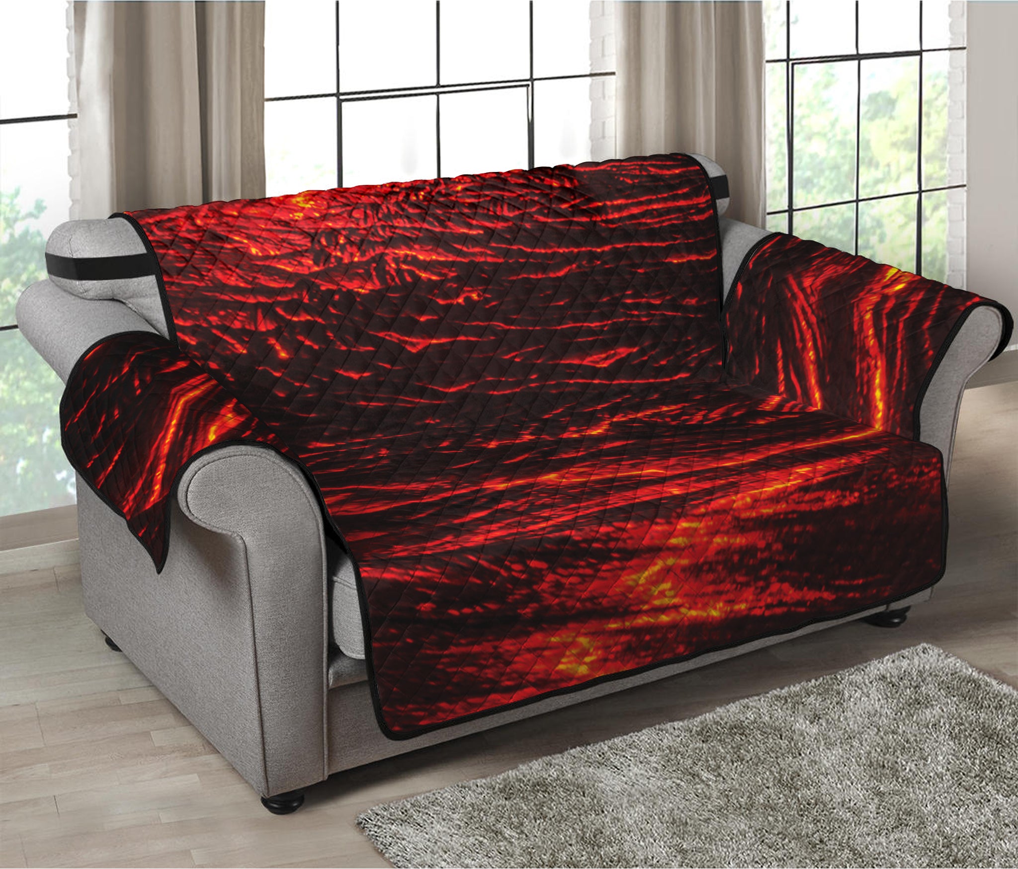 Lava Flow Print Loveseat Protector