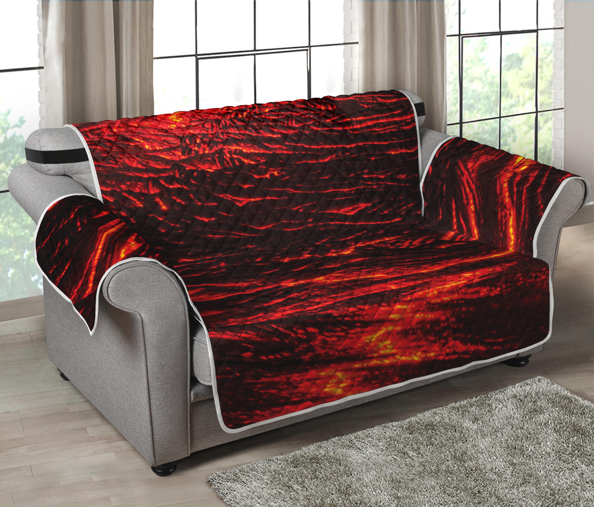 Lava Flow Print Loveseat Protector