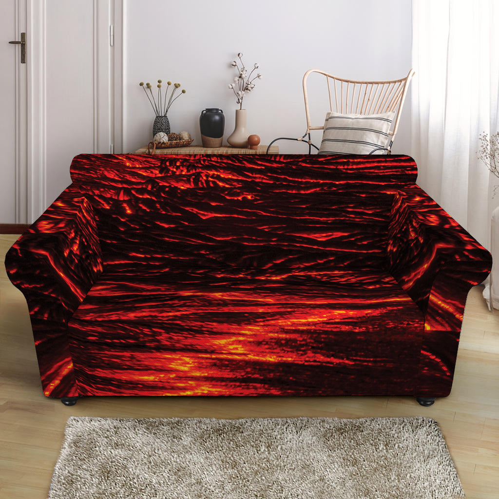 Lava Flow Print Loveseat Slipcover