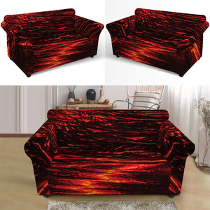 Lava Flow Print Loveseat Slipcover