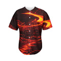 Lava Flow Print Men's Baseball Jersey