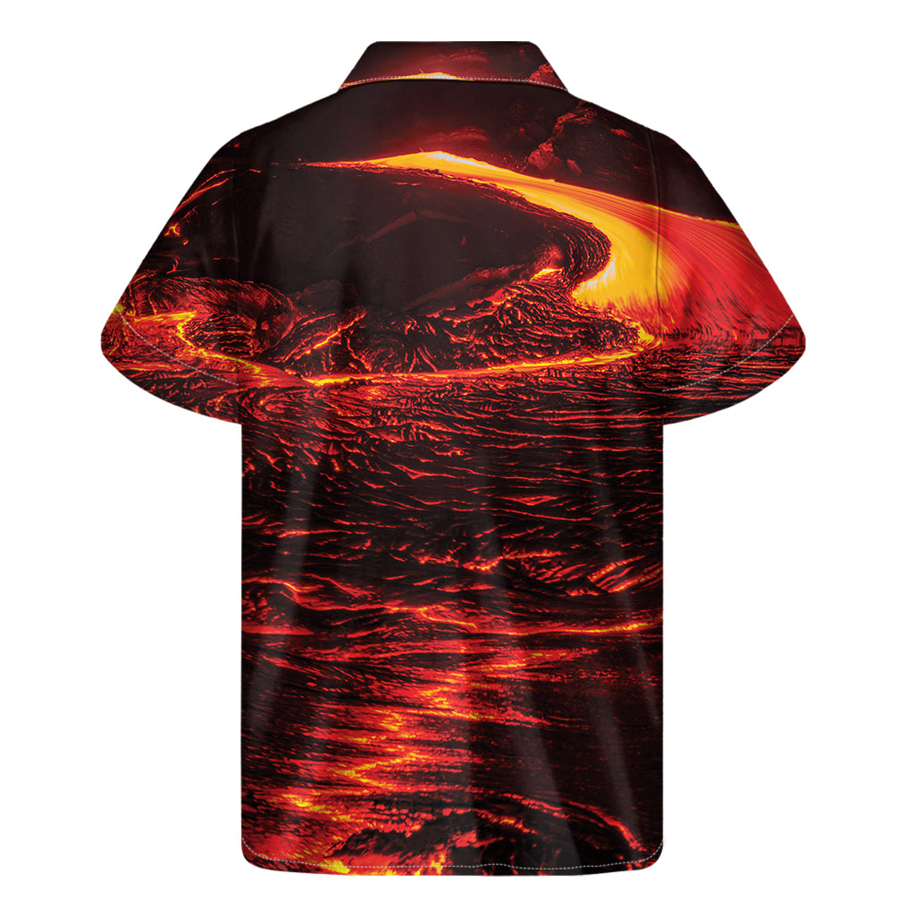 Lava Flow Print Men's Short Sleeve Shirt