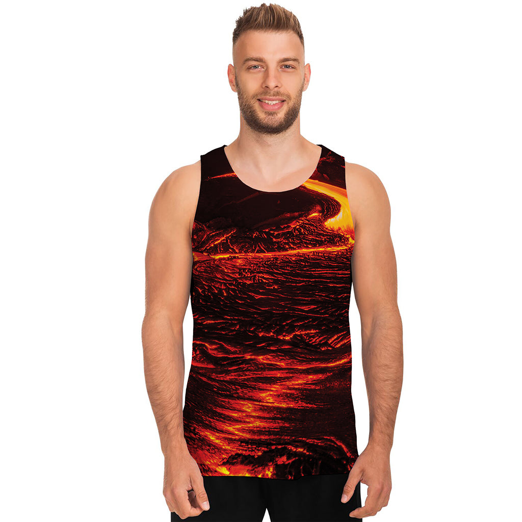 Lava Flow Print Men's Tank Top