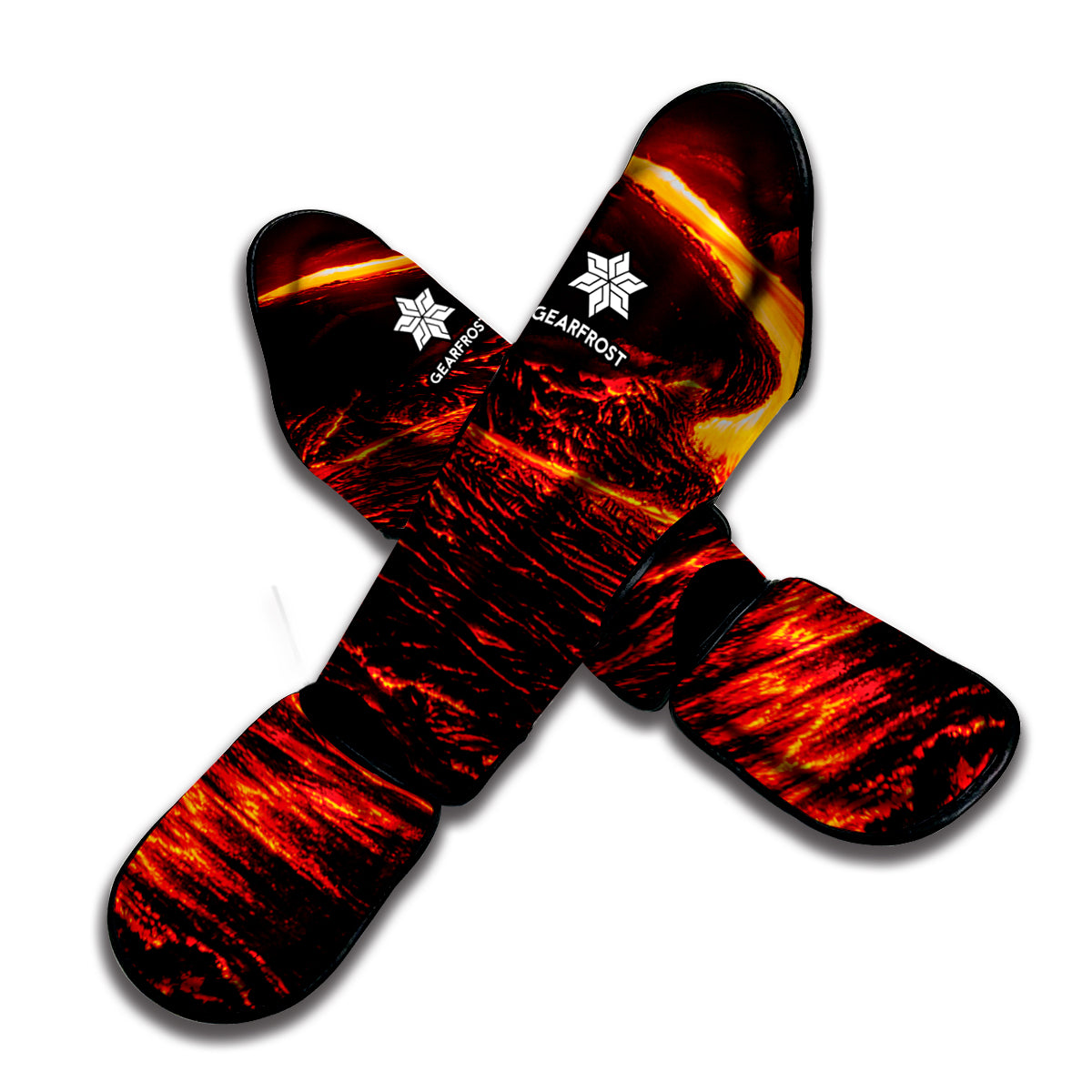 Lava Flow Print Muay Thai Shin Guard