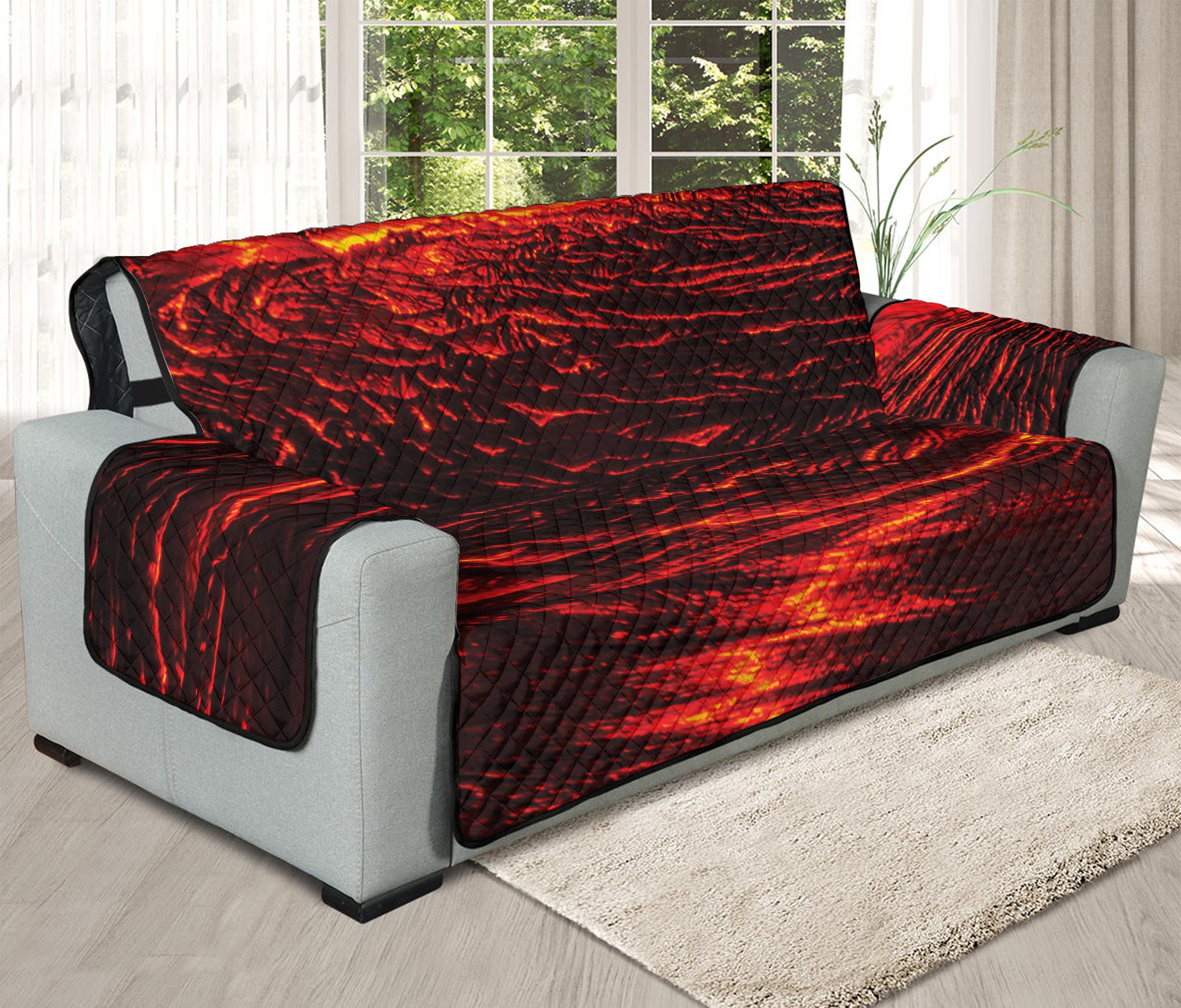 Lava Flow Print Oversized Sofa Protector