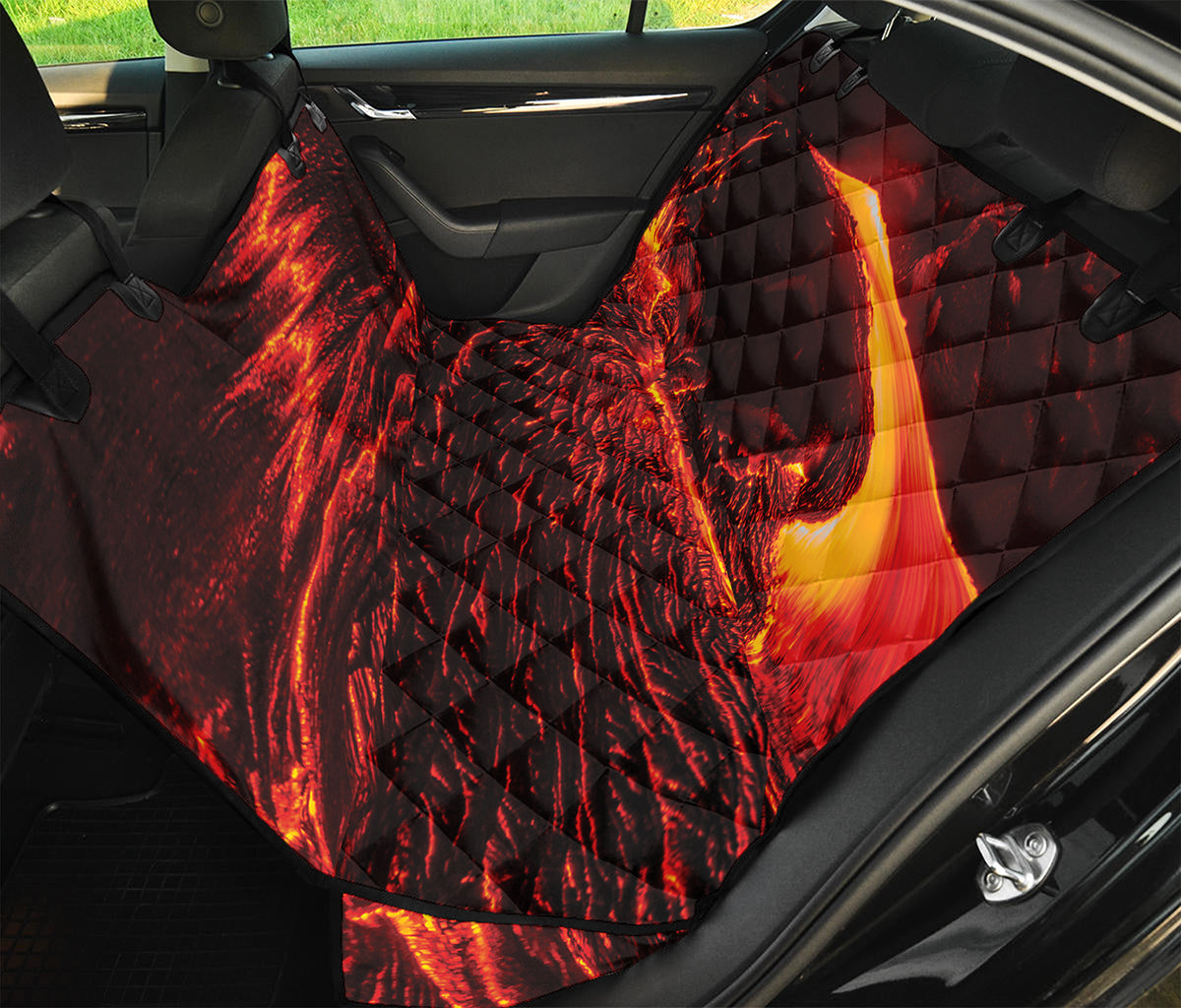 Lava Flow Print Pet Car Back Seat Cover