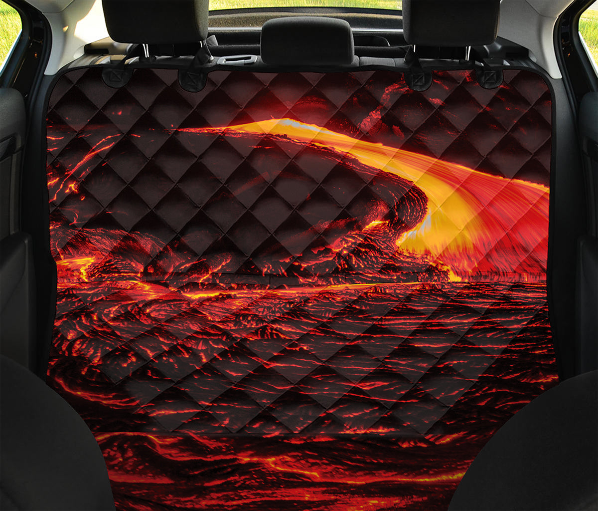 Lava Flow Print Pet Car Back Seat Cover