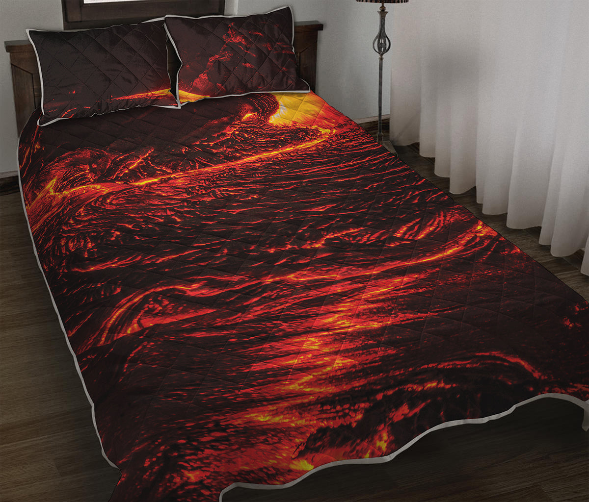 Lava Flow Print Quilt Bed Set