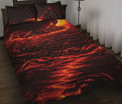Lava Flow Print Quilt Bed Set