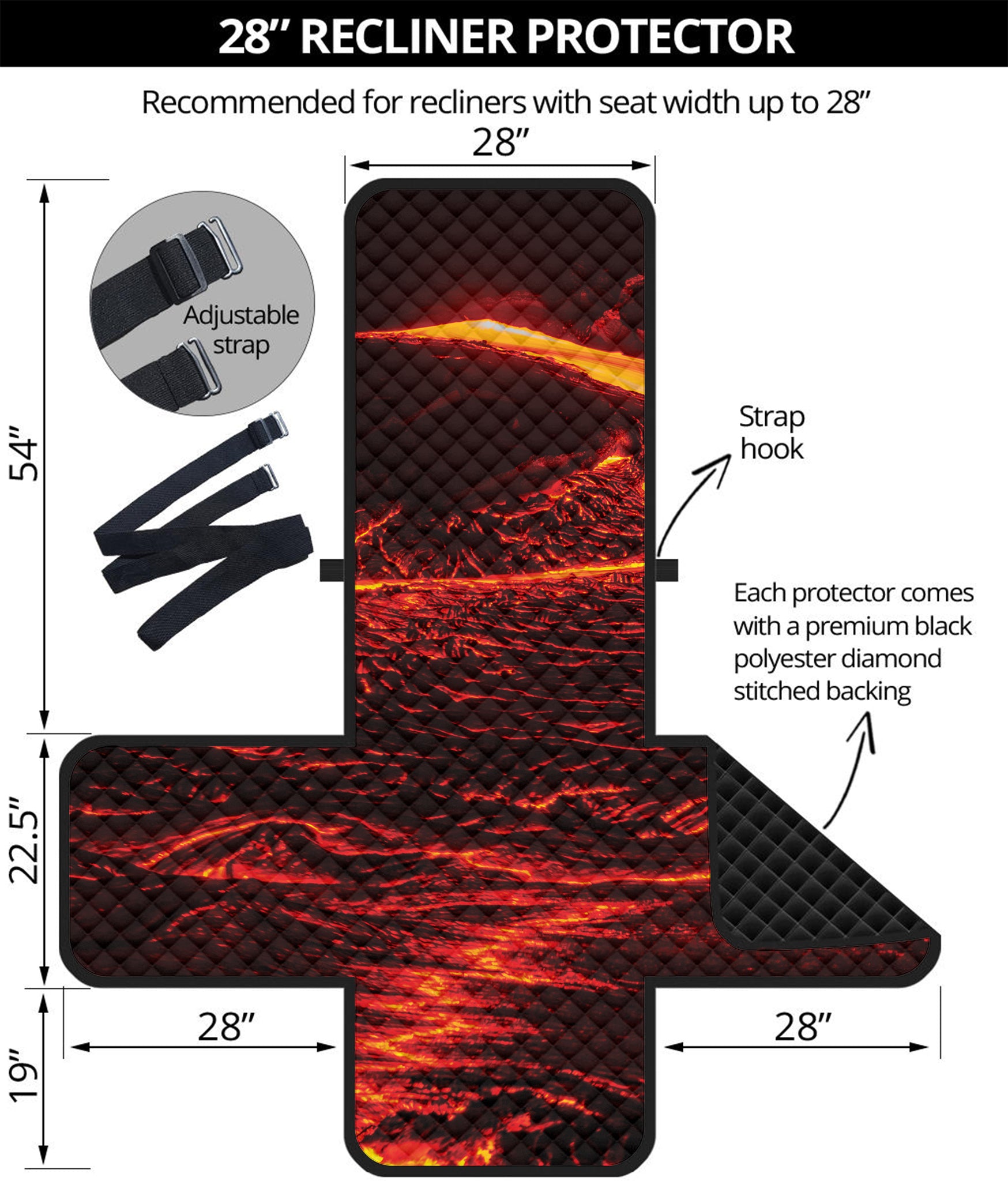 Lava Flow Print Recliner Protector