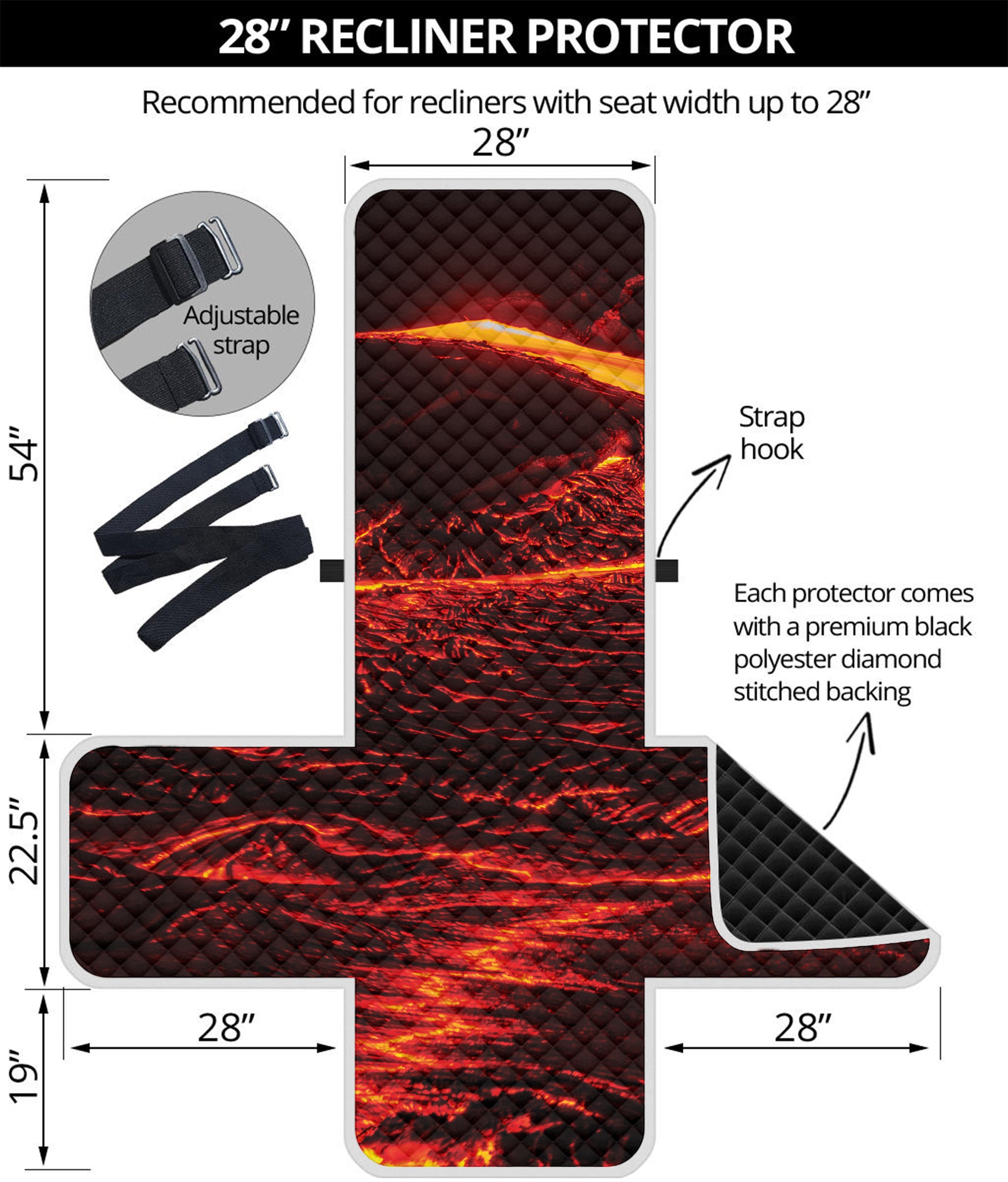 Lava Flow Print Recliner Protector