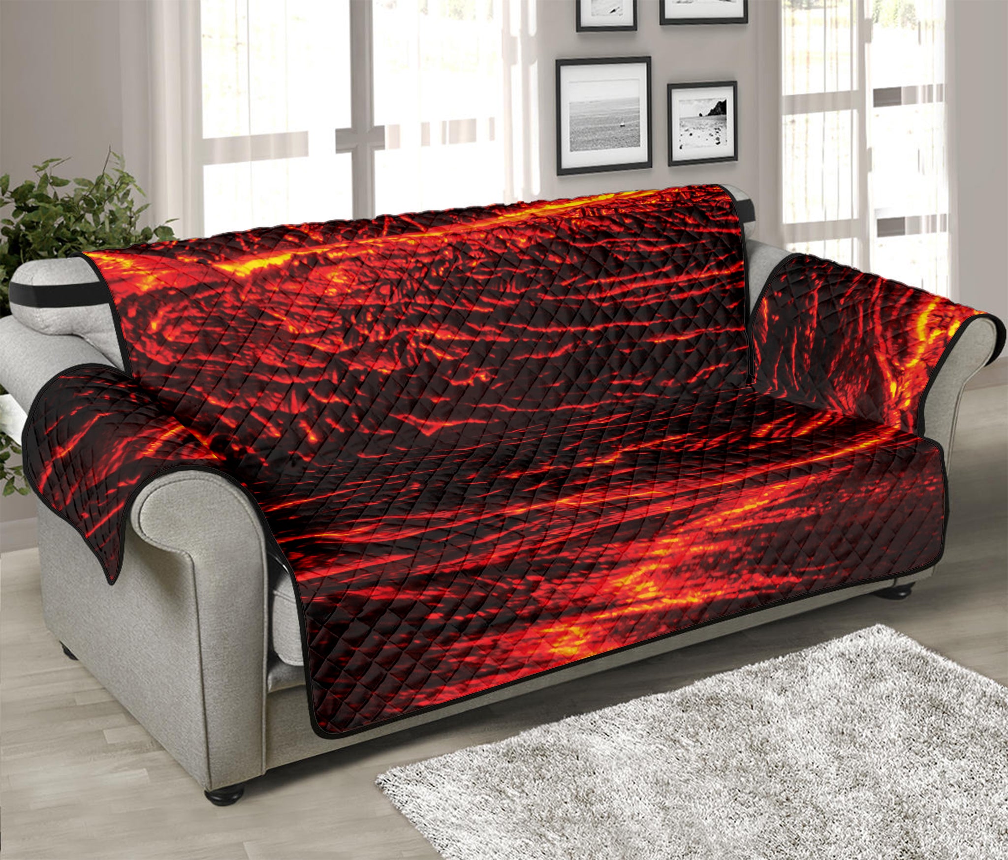 Lava Flow Print Sofa Protector