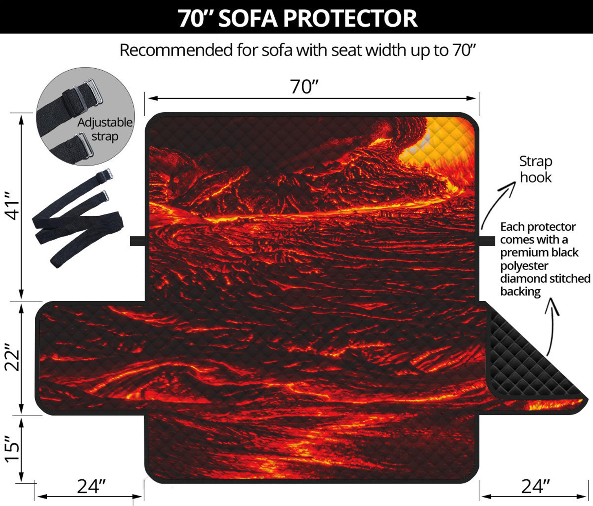 Lava Flow Print Sofa Protector