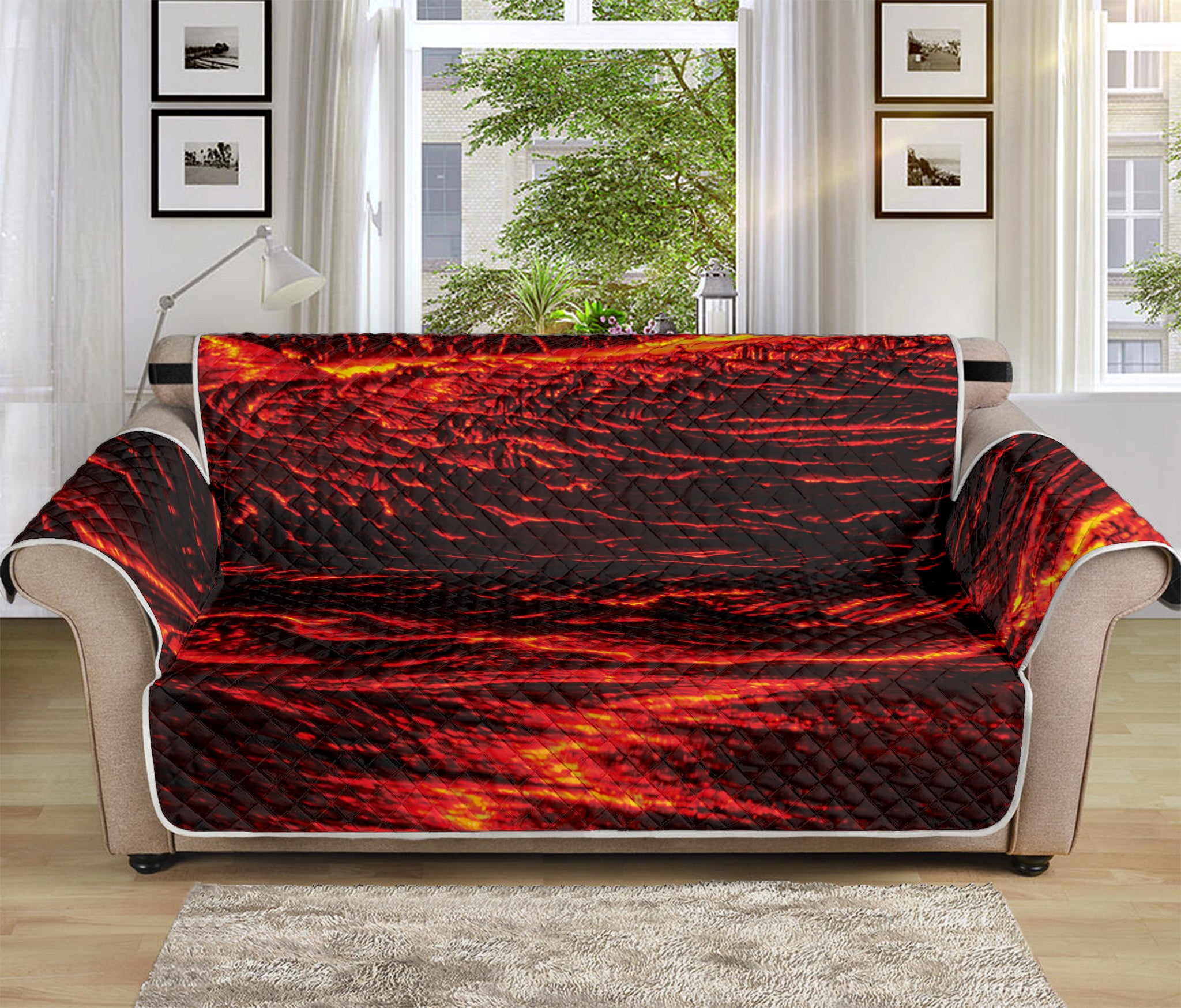 Lava Flow Print Sofa Protector