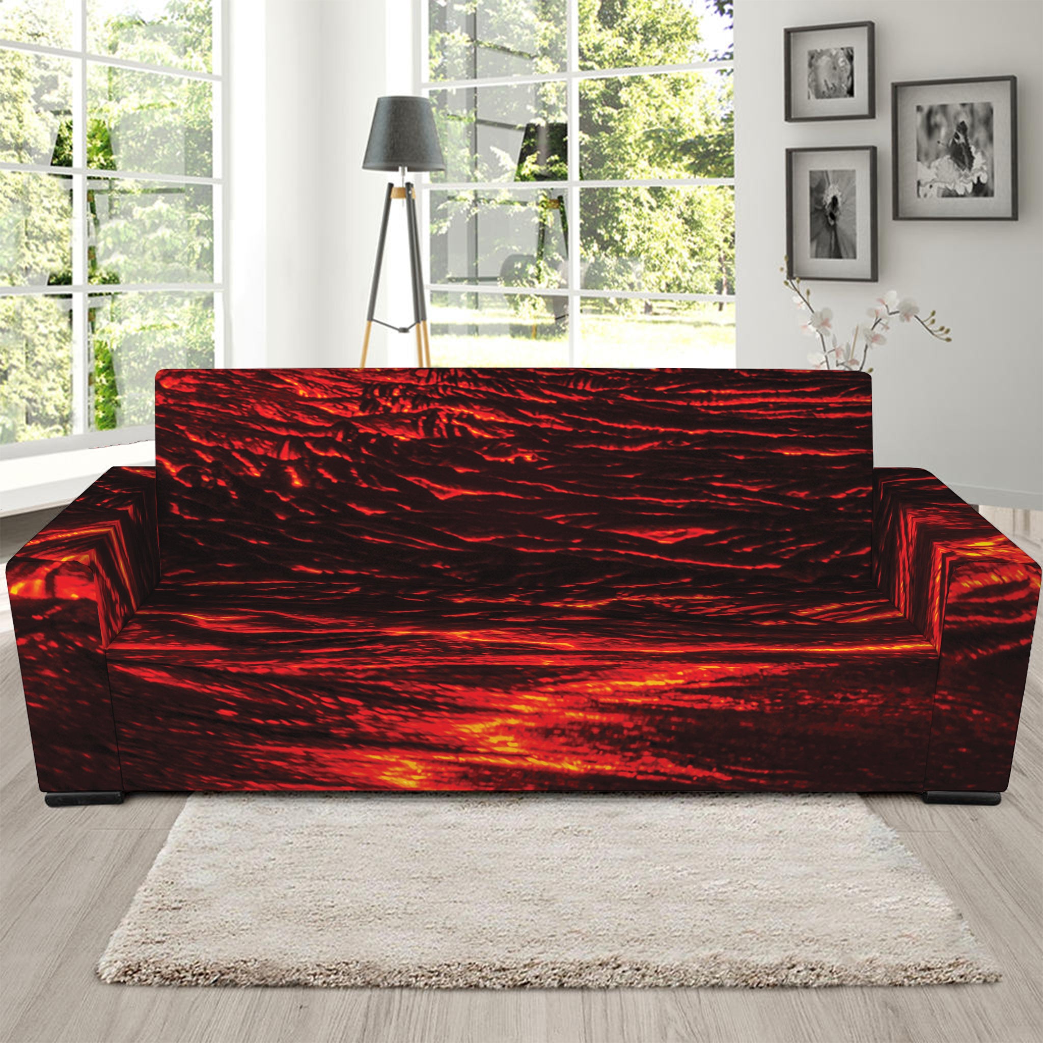 Lava Flow Print Sofa Slipcover