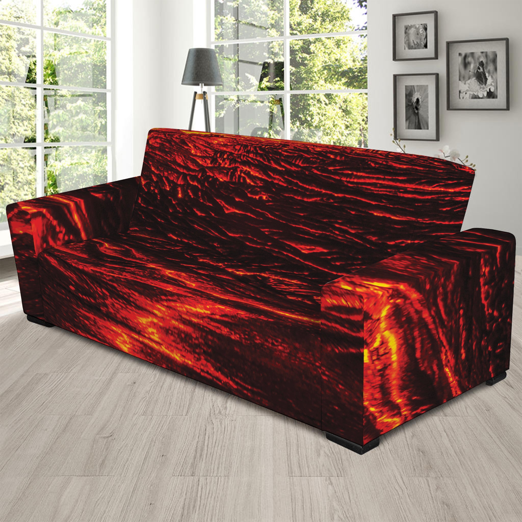 Lava Flow Print Sofa Slipcover