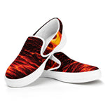 Lava Flow Print White Slip On Shoes