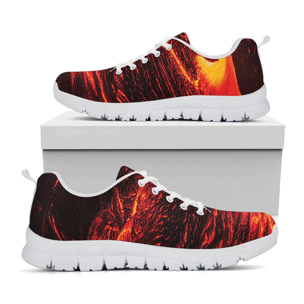 Lava Flow Print White Sneakers