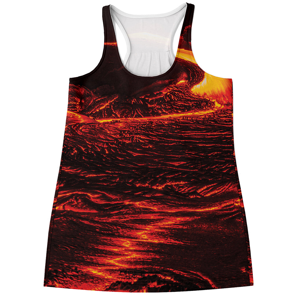 Lava Flow Print Women's Racerback Tank Top