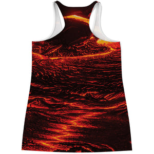 Lava Flow Print Women's Racerback Tank Top