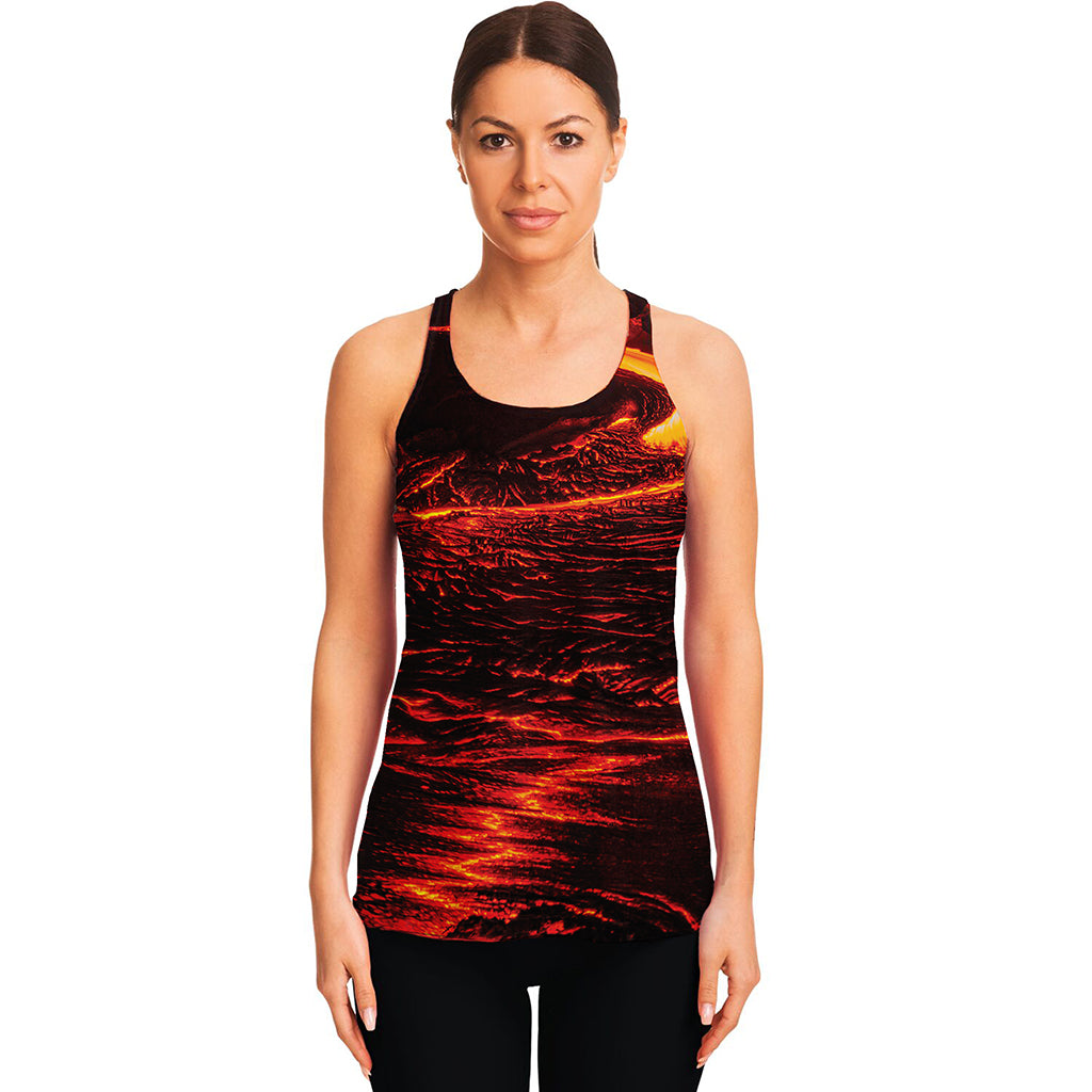 Lava Flow Print Women's Racerback Tank Top