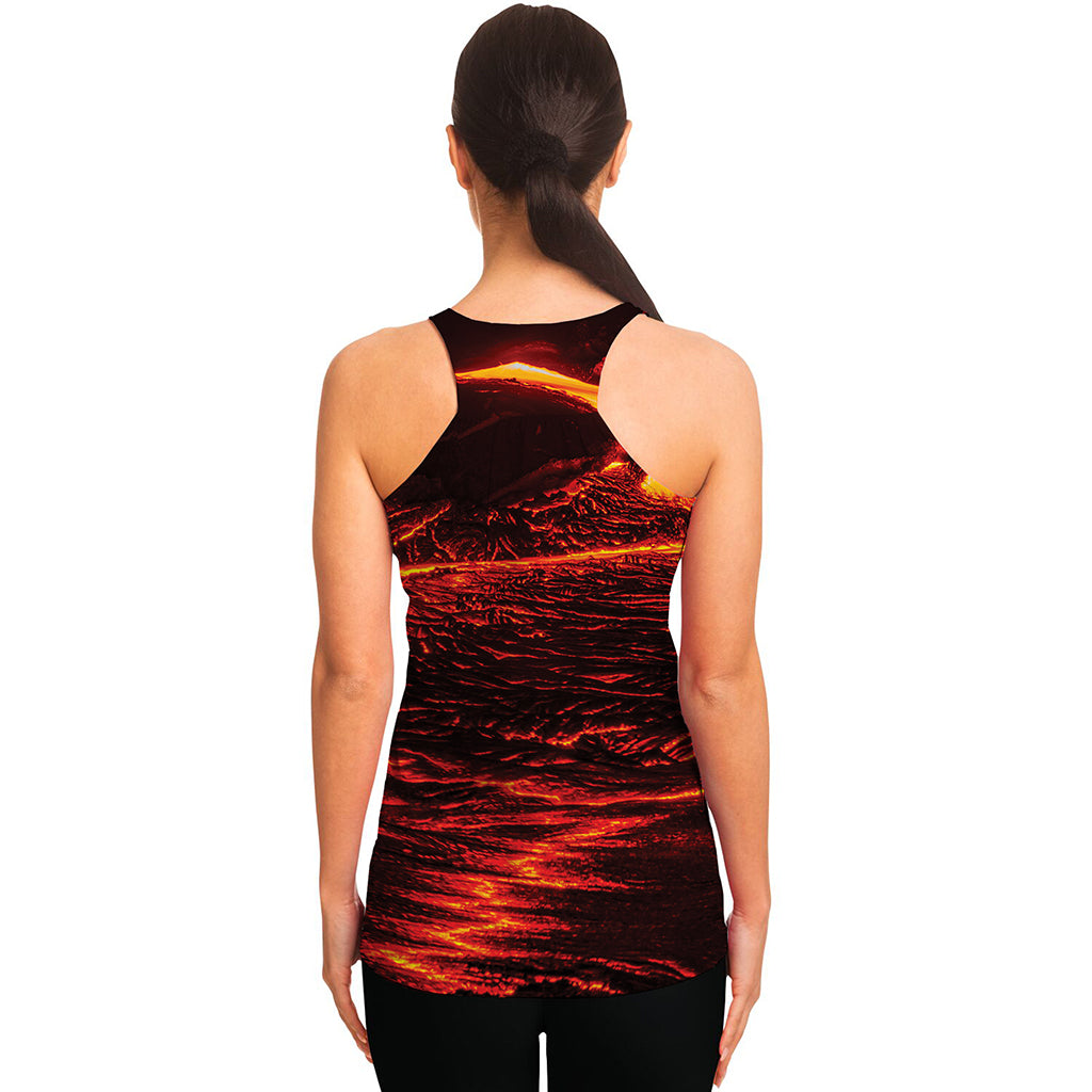 Lava Flow Print Women's Racerback Tank Top