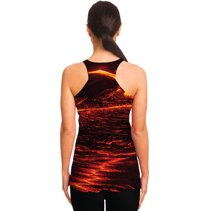 Lava Flow Print Women's Racerback Tank Top