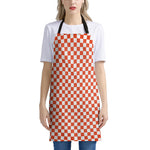 Lava Orange And White Checkered Print Apron
