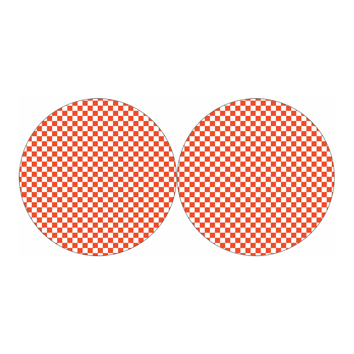 Lava Orange And White Checkered Print Car Coasters