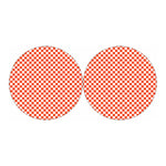 Lava Orange And White Checkered Print Car Coasters