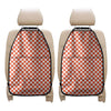 Lava Orange And White Checkered Print Car Seat Organizers