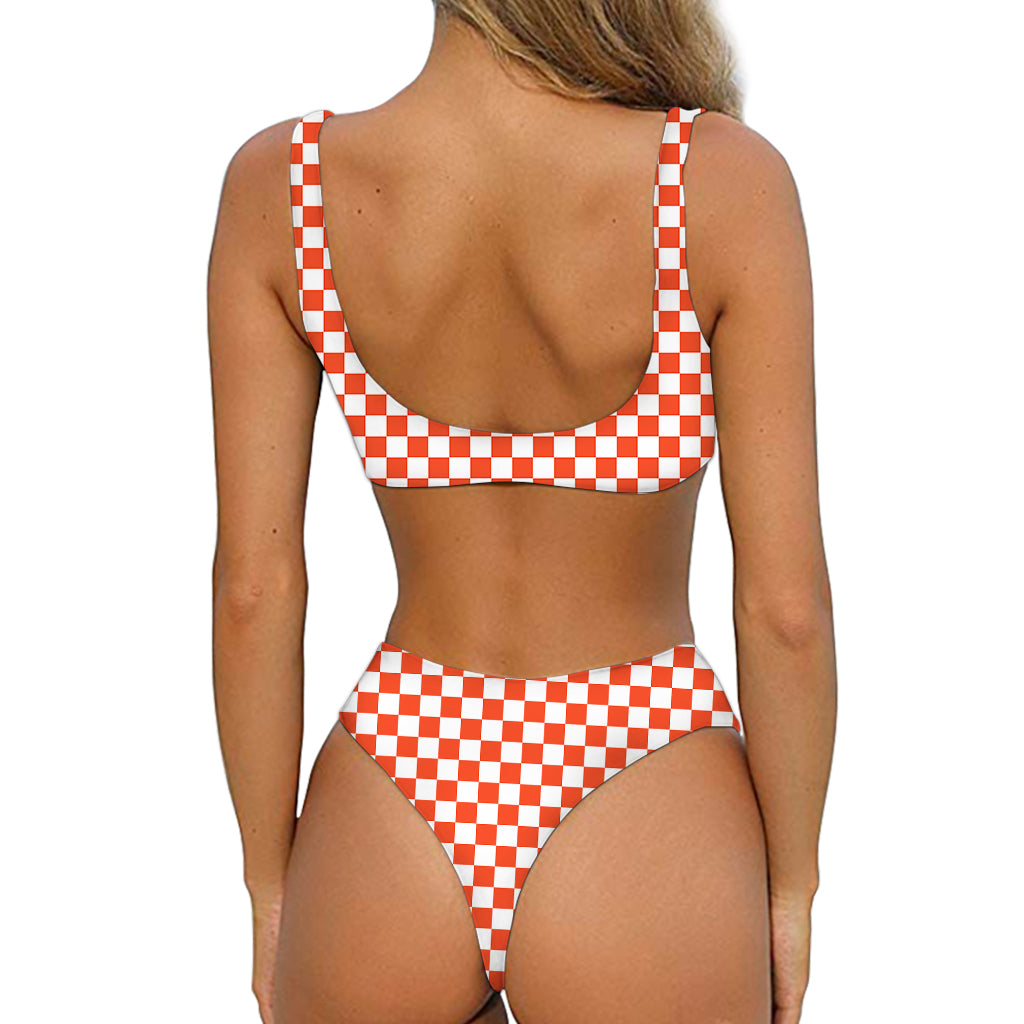 Checkered store print bikini