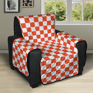 Lava Orange And White Checkered Print Recliner Protector