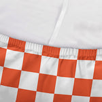 Lava Orange And White Checkered Print Sofa Cover