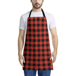 Lava Orange Buffalo Check Pattern Print Apron