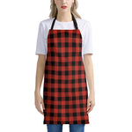 Lava Orange Buffalo Check Pattern Print Apron