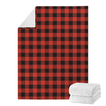 Lava Orange Buffalo Check Pattern Print Blanket