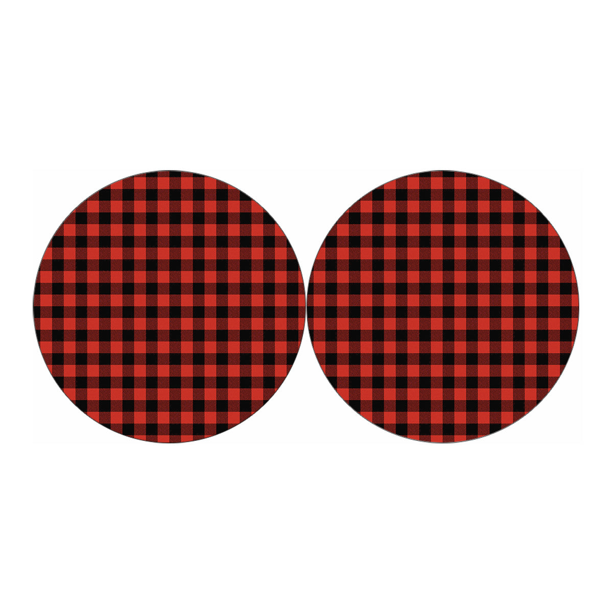 Lava Orange Buffalo Check Pattern Print Car Coasters