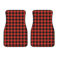 Lava Orange Buffalo Check Pattern Print Front Car Floor Mats