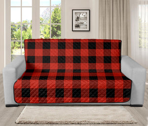 Lava Orange Buffalo Check Pattern Print Futon Protector