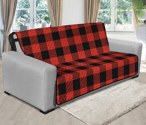 Lava Orange Buffalo Check Pattern Print Futon Protector