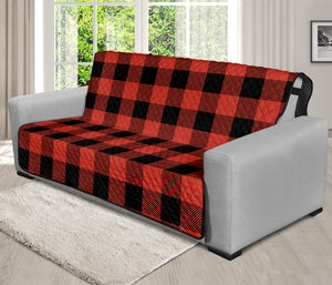 Lava Orange Buffalo Check Pattern Print Futon Protector