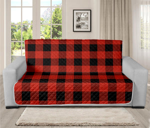 Lava Orange Buffalo Check Pattern Print Futon Protector