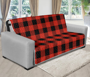 Lava Orange Buffalo Check Pattern Print Futon Protector