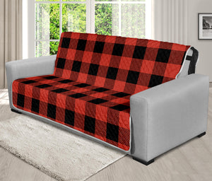 Lava Orange Buffalo Check Pattern Print Futon Protector