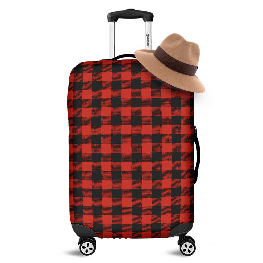 Lava Orange Buffalo Check Pattern Print Luggage Cover