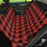 Lava Orange Buffalo Check Pattern Print Pet Car Back Seat Cover