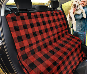 Lava Orange Buffalo Check Pattern Print Pet Car Back Seat Cover